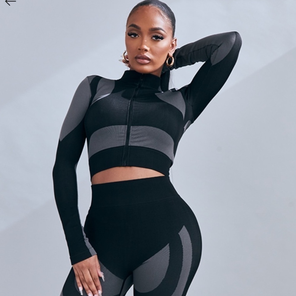 PLT Black and Gray Long Sleeve Activewear